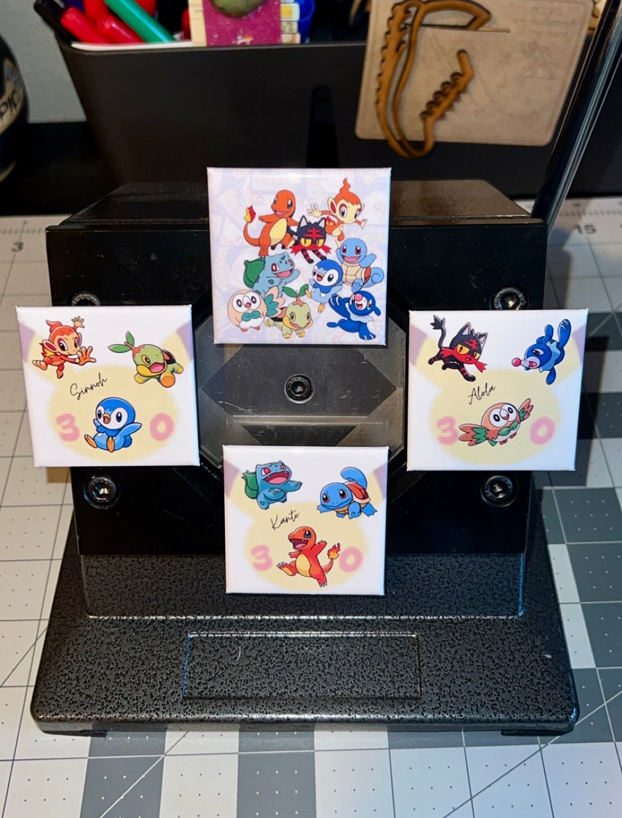 2x2 magnets, 4 different designs